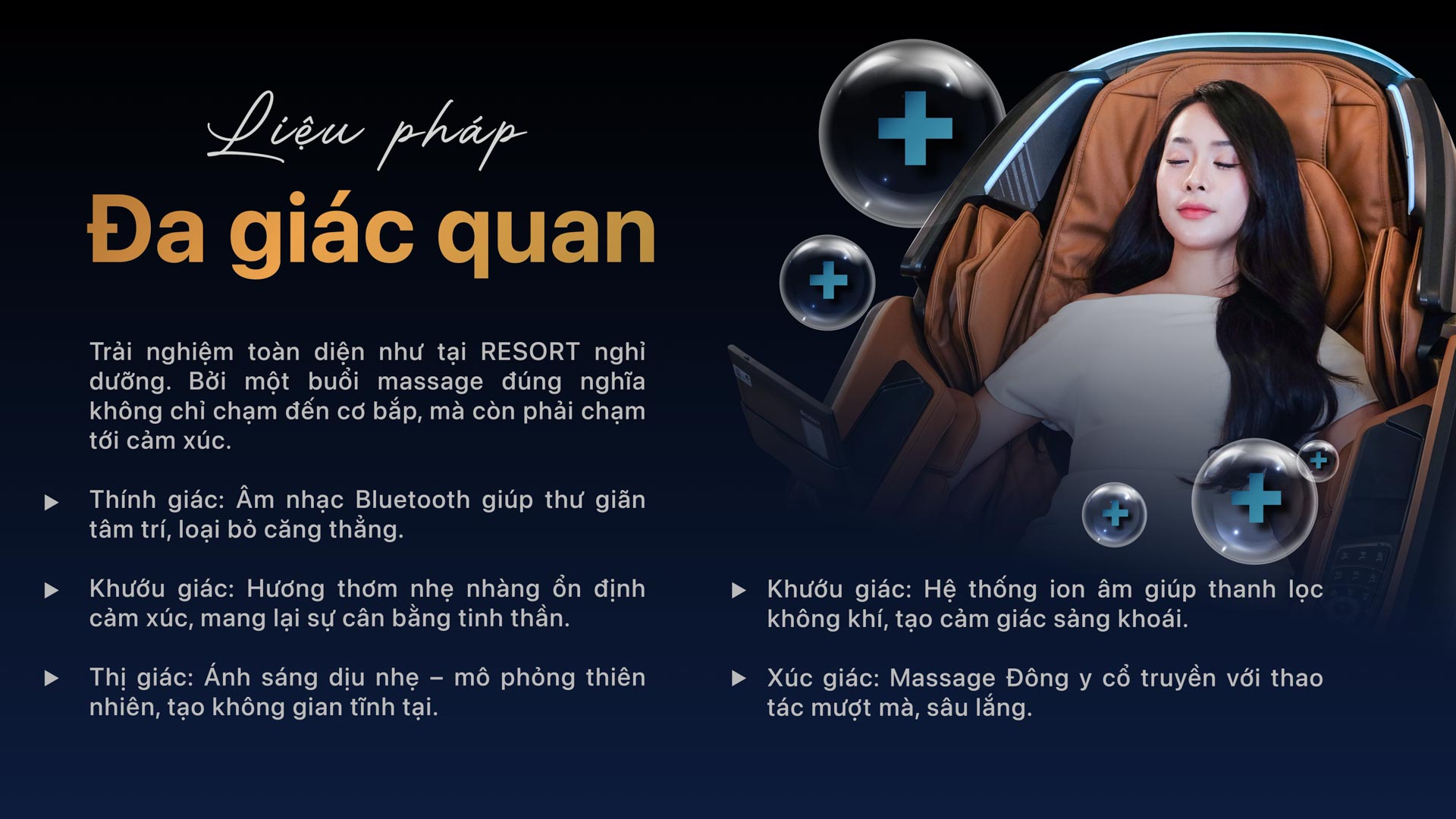 Liệu pháp trị liệu đa giác quan trên ghế massage am999