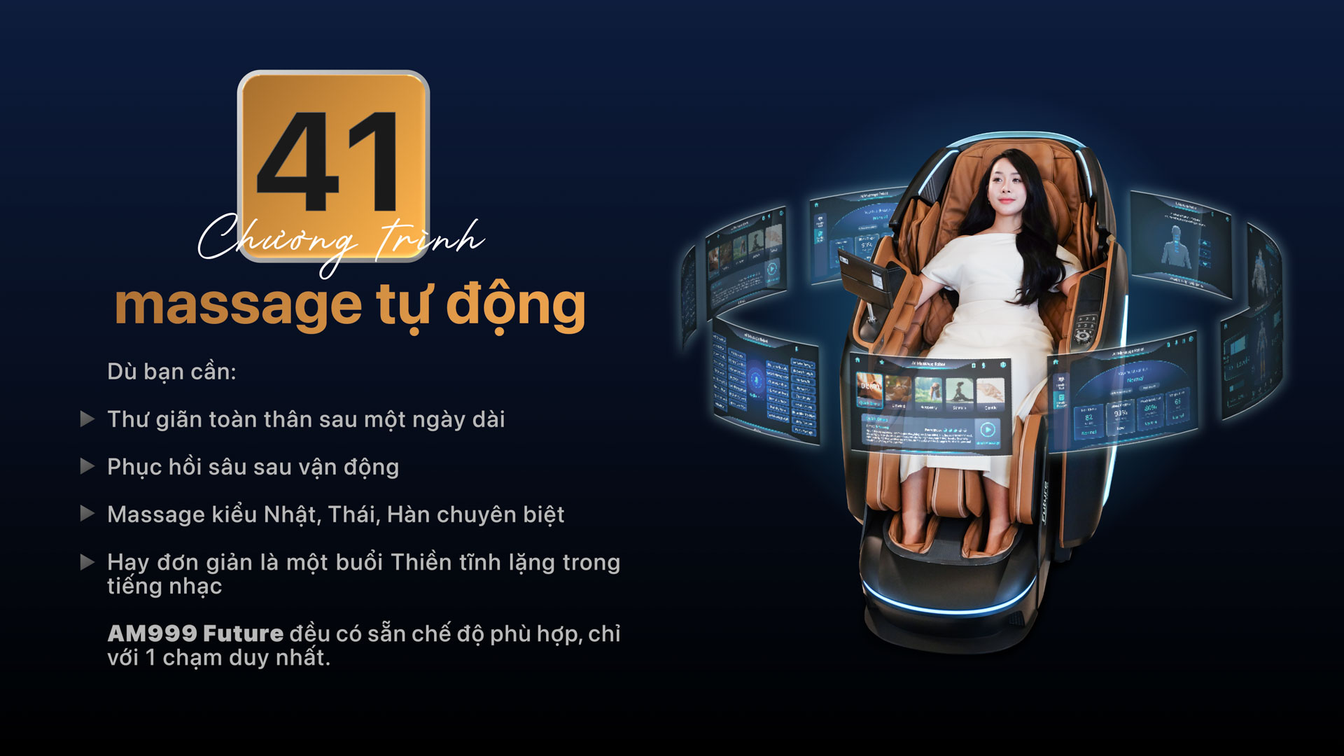 41 chương trình massage tự động trên ghế massage am999