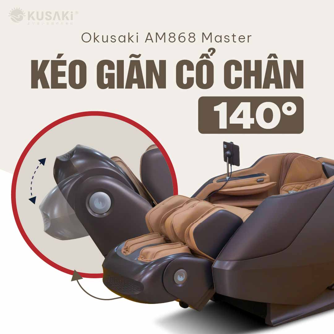 Ghế Massage Kéo Giãn Cổ Chân Chuyên Sâu - Okusaki AM868 Master