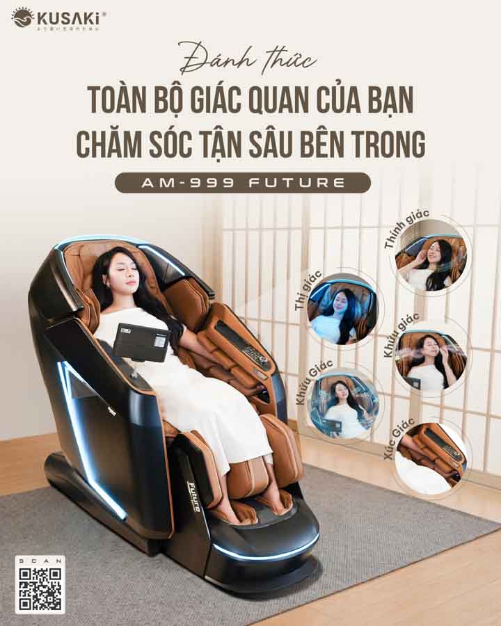 Ghế massage Okusaki Am999 Future massage trị liệu đa giác quan