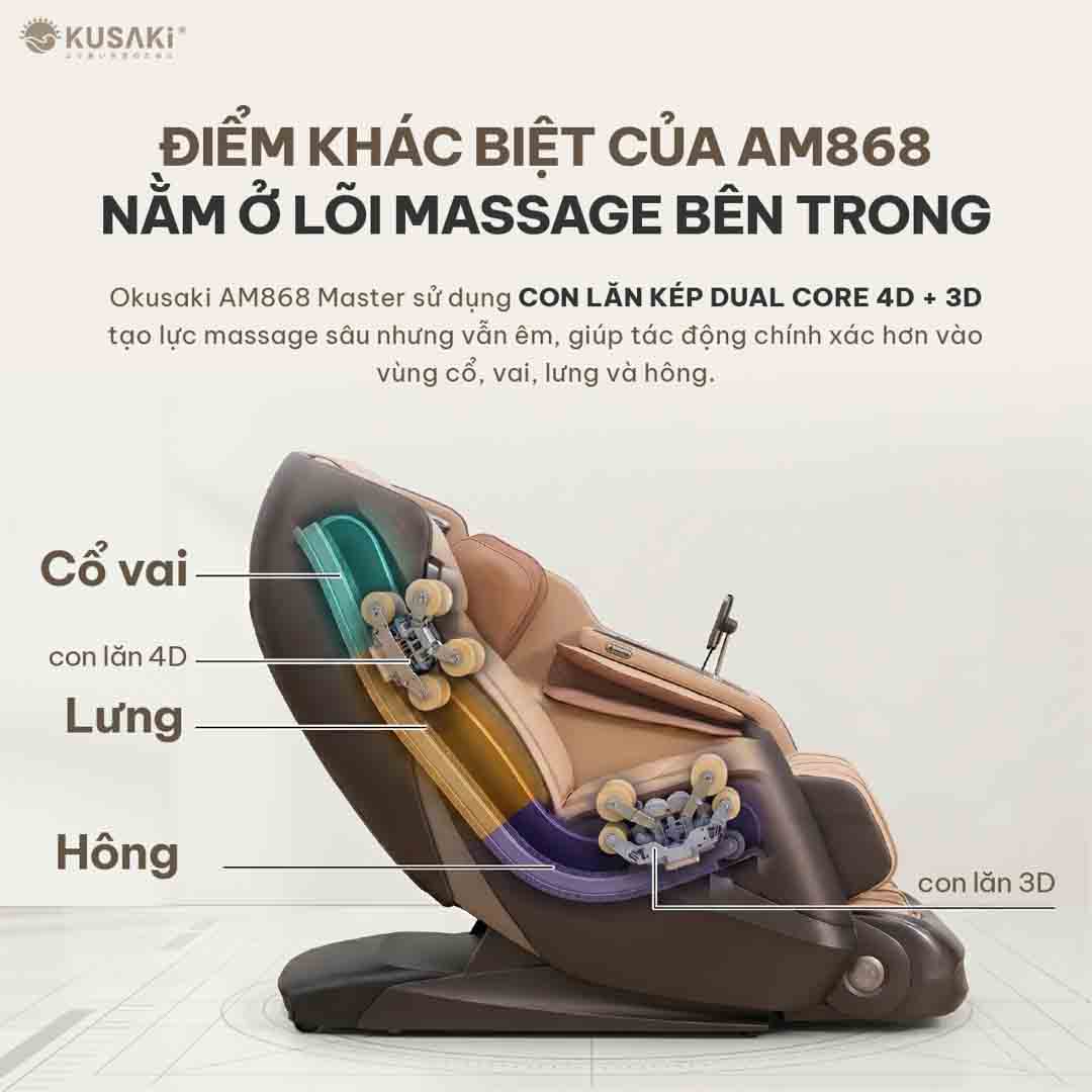 2 cụm con lăn massage của ghế massage okusaki am868