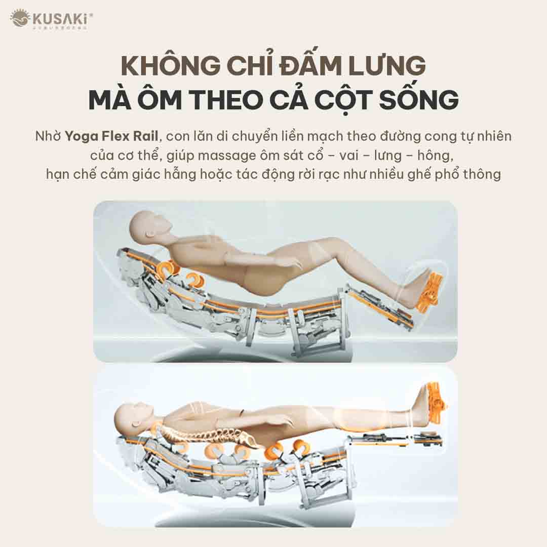 Đường ray yoga flexrail ngả sâu bám sát cột sống