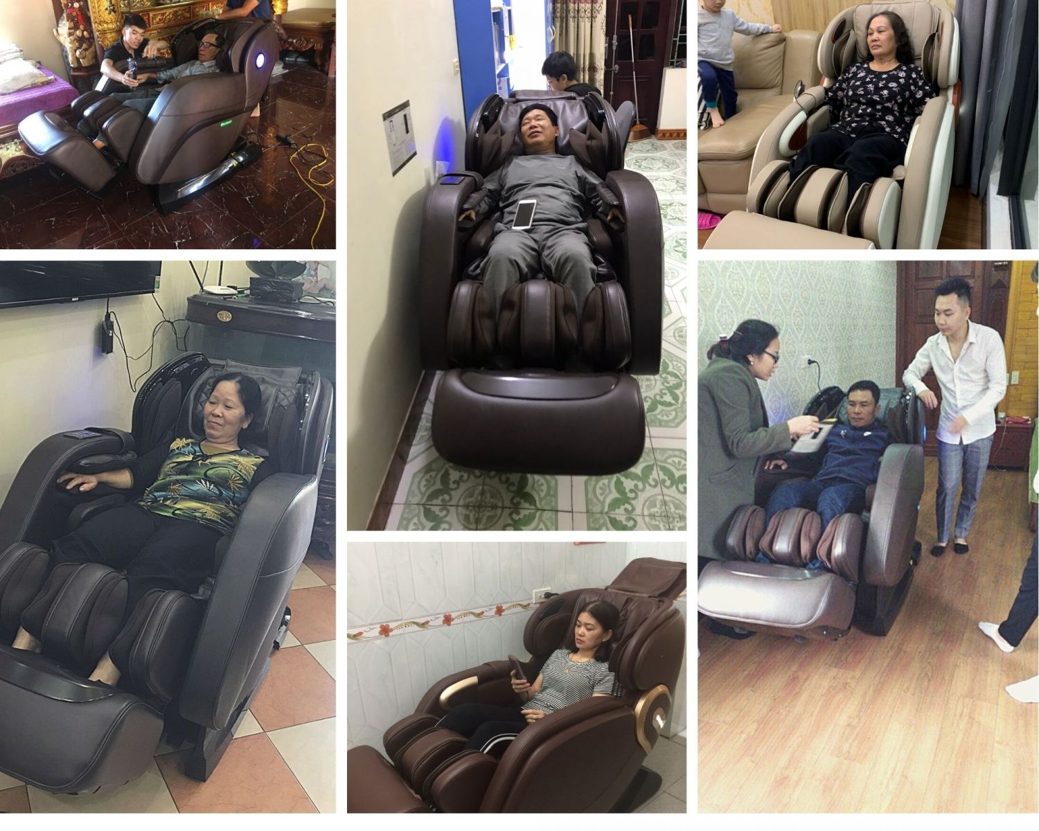 Hình ảnh khách hàng sử dụng ghế massage của okusaki