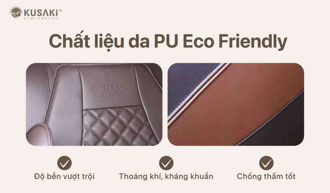 Chất liệu da Pu của ghế massage okusaki am226 plus