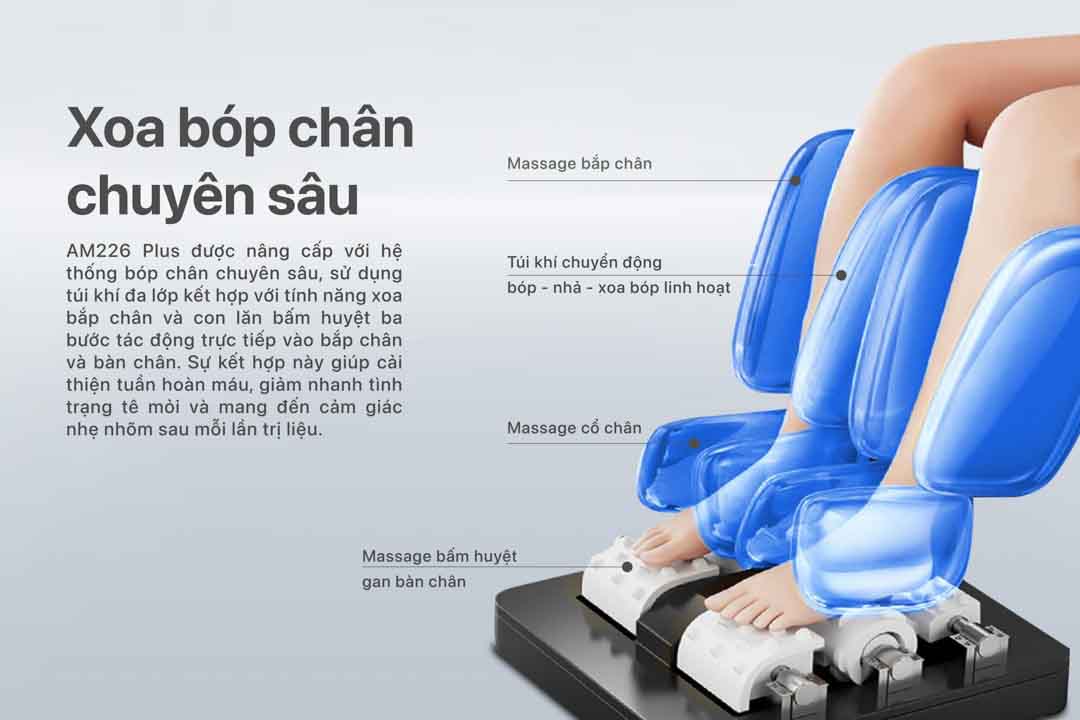 ghế massage okusaki am226 plus massage chân chuyên sâu