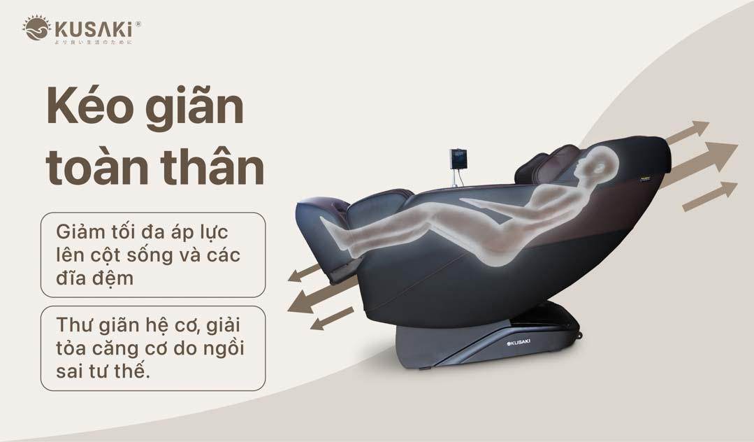 Kéo giãn toàn thân trên ghế massage okusaki am226 plus