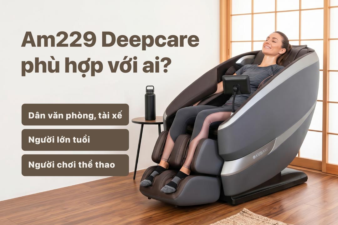 Ghế massage okusaki am229 deepcare phù hợp với dân văn phòng tài xế người cao tuổi và người chơi thể thao