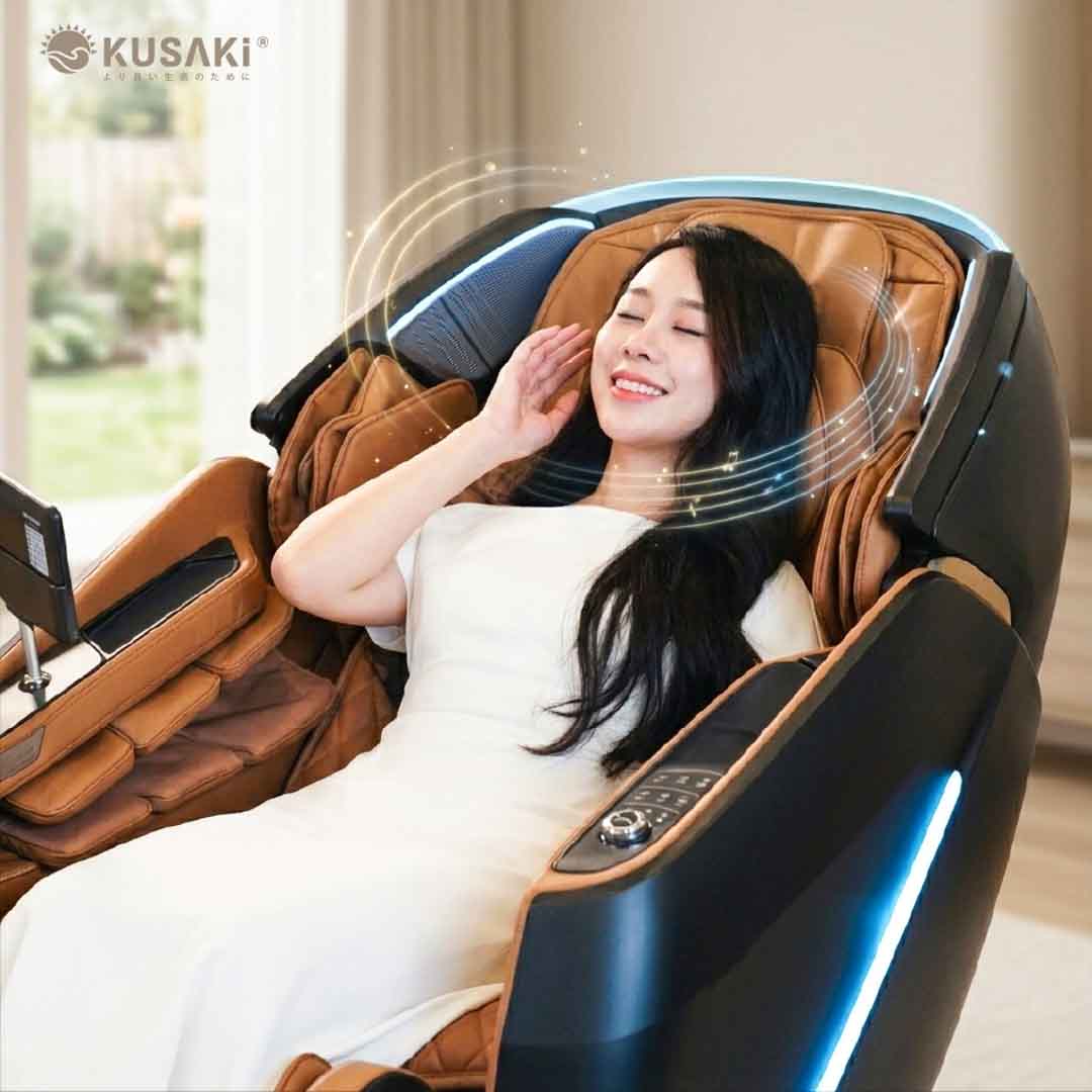 trải nghiệm ghế massage hạng sang okusaki am999 future chính hãng