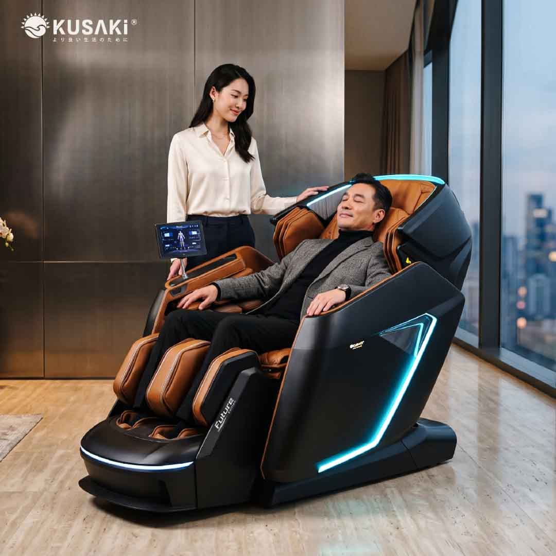 Ghế Massage Okusaki AM999 Future: Tuyệt Tác Siêu Xe Trong Không Gian Sống Thượng Lưu