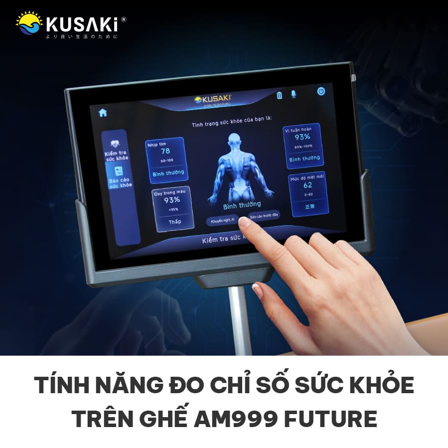 Tính Năng Đo Chỉ Số Sức Khỏe Trên Ghế Okusaki AM999 Future