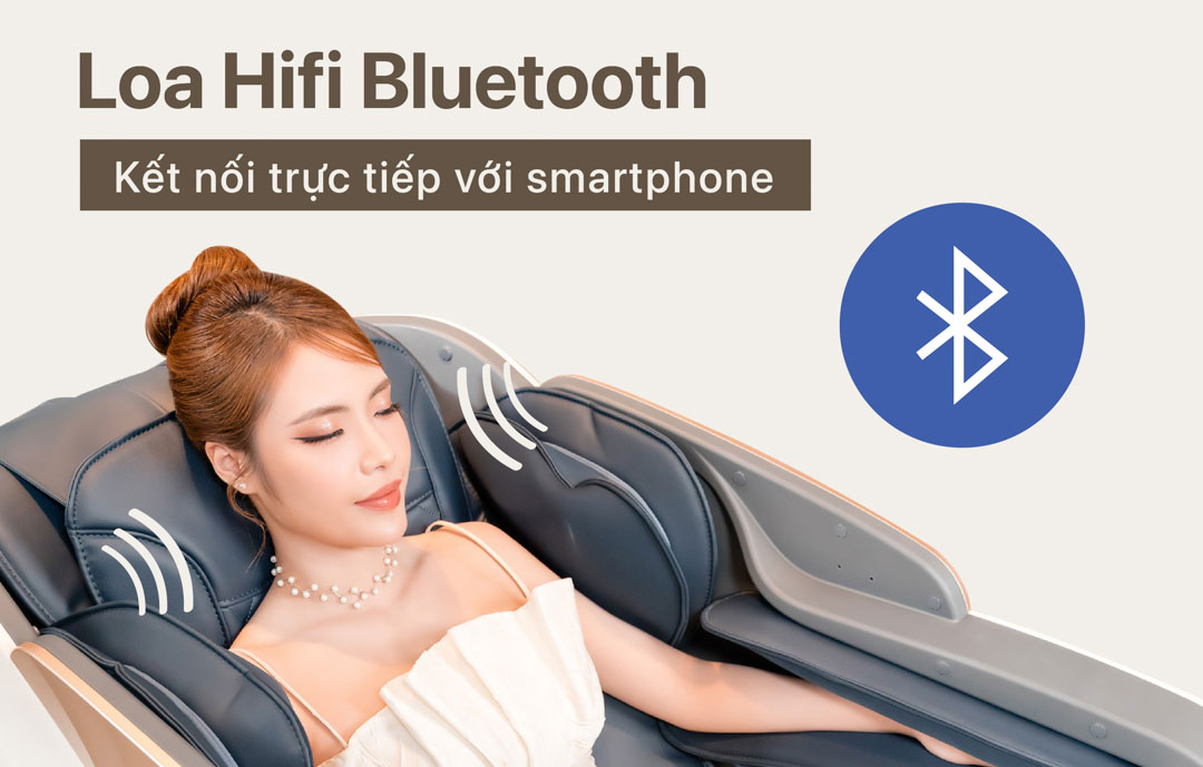 Loa bluetooth trên ghế massage