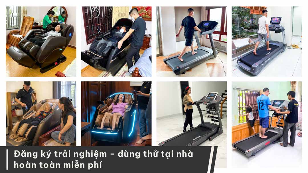Đăng ký trải nghiệm dùng thử tại nhà miễn phí ghế massage và máy chạy bộ okusaki