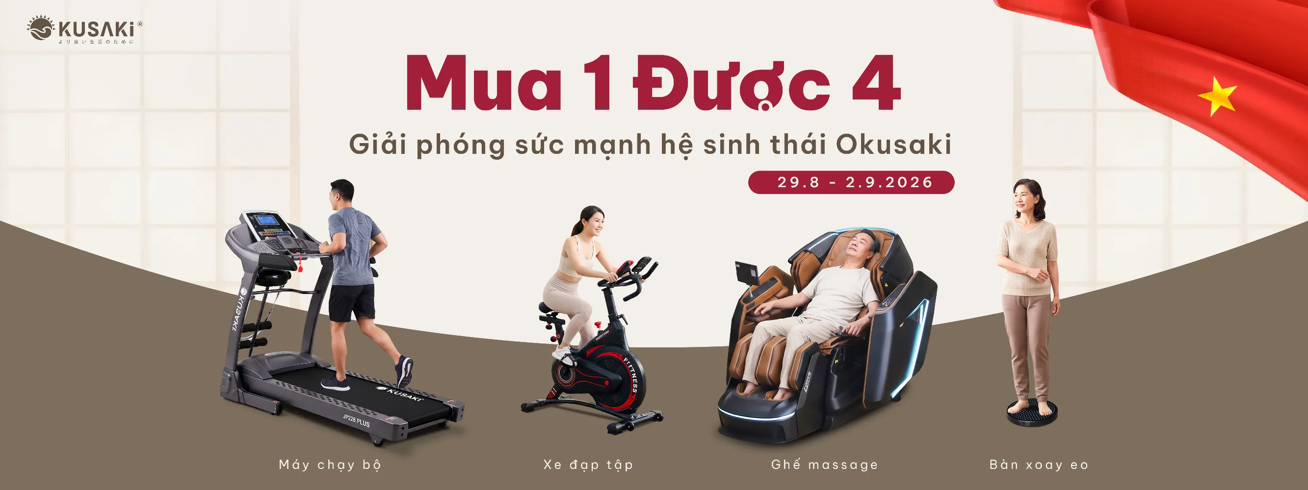 Okusaki mừng quốc khánh 2 tháng 9 mua 1 được 4